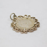 Sterling Silver George VI Threepence Coin Charm Pendant Vintage 1940