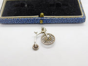 Sterling Silver Pennyfarthing Bicycle Charm Pendant Vintage c1970