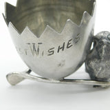 Silver Plated Wishbone, Chick & Egg, Egg Cup & Napkin Ring Set Antique c1920