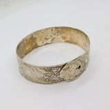 Sterling Silver Charles Horner Floral Relief Buckle Bangle Vintage 1944 Chester