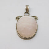 Sterling Silver Mounted Lace Agate Drop Pendant Vintage c1970