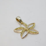 Sterling Silver Spinel Set Open Flower Charm Pendant Vintage c1970