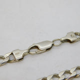 Chunky Sterling Silver Curb Link Chain Necklace Vintage c1980s 30g