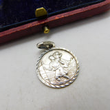 Sterling Silver St Christopher Travel Charm Pendant Vintage c1970