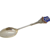 Edwardian Sterling Silver & Enamel Jersey Souvenir Spoon Antique 1909