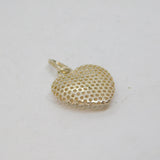 Sterling Silver Dotty Mesh Heart Charm Or Pendant Modern c2000s
