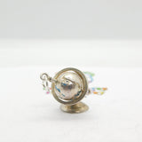 Sterling Silver Rotating Globe Atlas Charm Pendant Vintage c1960