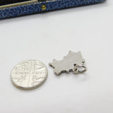 Sterling Silver & Enamel Jersey Outline National Charm Pendant Vintage c1970
