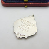 Sterling Silver & White Enamel Domino Fob Medal 1937 Birmingham Antique