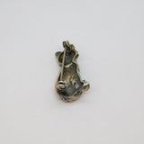 Sterling Silver Marcasite & Red Crystal Cat Deco Style Brooch Pin Modern c1990