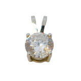 Sterling Silver Round Paste Solitaire Charm Pendant Vintage c1970