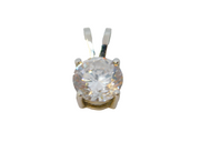 Sterling Silver Round Paste Solitaire Charm Pendant Vintage c1970