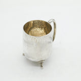 Arts & Crafts Sterling Silver Planished Christening Mug Antique 1907 London