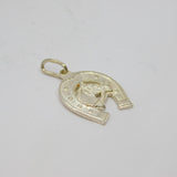 Sterling Silver Lucky Horseshoe With Horse Head Charm Pendant Vintage c1970