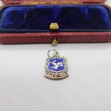 Sterling Silver & Enamel Isle of Man Charm Pendant Vintage c1970