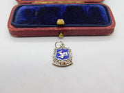 Sterling Silver & Enamel Isle of Man Charm Pendant Vintage c1970