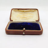 Edwardian Tooled Leather Jewellery Brooch Box 'Leighton & Sons, Lancaster'