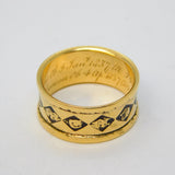 William IV 18ct Gold Black Enamel Mourning Ring Double Inscription Antique
