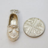 Sterling Silver Moccasin Slipper Shoe Charm Pendant Vintage c1970