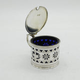 Victorian Sterling Silver Flower & Urn Pattern Mustard Pot Antique 1893 London