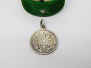 19th Century German Sterling Silver 50 Pfennig Coin Charm Antique 1877