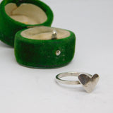 Sterling Silver Studio Style Heart Band Ring Vintage c1970 Size L 1/2