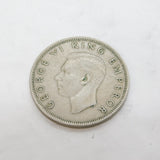 New Zealand George VI Half Crown Coin Antique 1947 Fine Condition