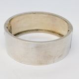Victorian Aesthetic Movement Sterling Silver Floral Cuff Bangle Antique c1860s
