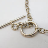 Sterling Silver Murano Glass Heart T-Bar Chain Bracelet Vintage c1990s