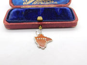 Sterling Silver and Enamel Travel Shield County 'Devon' Charm Vintage c1970