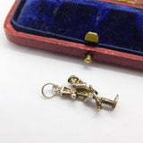 Sterling Silver Man Up a Lamp-Post Charm Pendant Vintage c1970