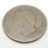 French Napoleon III Cinq Centimes Coin Antique 1855 Victorian