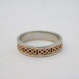 Clogau Welsh Sterling Silver & 9ct Rose Gold Channel Ring Vintage