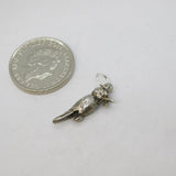 Sterling Silver Woodpecker Charm Pendant Vintage c1970