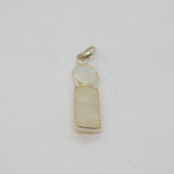 Sterling Silver Moonstone Round & Oblong Studio Charm Pendant Vintage c1970s