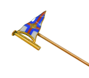 Victorian 9ct Yellow Gold & Enamel Set Sailing Yacht Flag Stick Pin Antique
