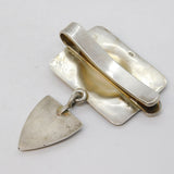 New Zealand 19th Century Sterling Silver Nephrite Jade Clip Badge Antique