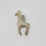 Sterling Silver Patterned Textured Giraffe Charm Pendant Vintage c1970