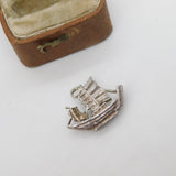 Sterling Silver Junk Ship Charm Pendant Vintage c1970