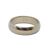 Sterling Silver Rounded 6mm Wide Wedding Band Ring Modern c1990 Size U