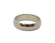 Sterling Silver Rounded 6mm Wide Wedding Band Ring Modern c1990 Size U