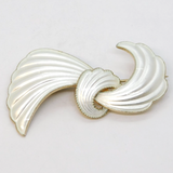 Norwegian Elvik & Co Sterling Silver Gilt White Enamel Spray Brooch Vintage
