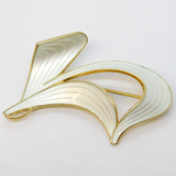 Ivar T. Holth Norwegian Sterling Silver Gilt White Enamel Floral Spray Brooch