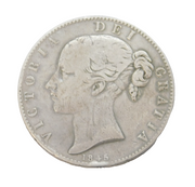 Queen Victoria .925 Silver Crown Coin 1845 Star Stops Antique Fair Condition