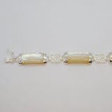 Sterling Silver Mother Of Pearl Panel Form Bracelet Contemporary c2000
