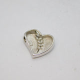 Sterling Silver 5 White Topaz Brushed/Polished Heart Pendant Modern c2000s