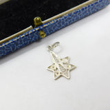 Sterling Silver Filigree Star Charm Pendant Vintage c1970