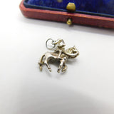 Sterling Silver Mounted Solder on Horseback Charm Pendant Vintage c1970