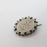 Victorian Sterling Silver Aesthetic Floral Brooch Antique c1880s