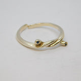 Sterling Silver Sapphire Twisted Knot Open Band Ring Vintage c1970 Size L 1/2